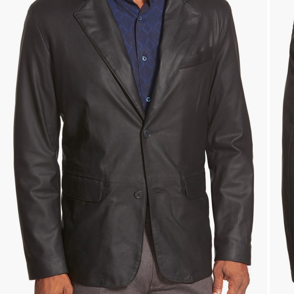 Remy Leather Men's Sleek Black Blazer
